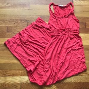 Max Studio racerback maxi dress red/orange, small